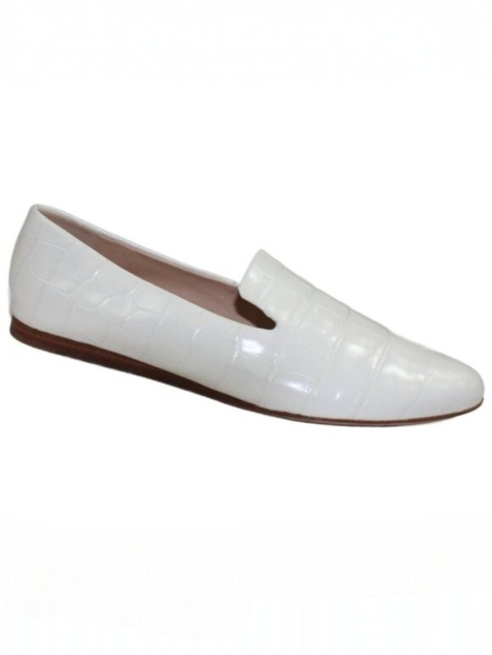 Veronica Beard Griffin White Crock Embossed Preppy Coastal Loafer, Size 6.5